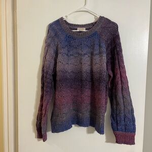 Knox Rose Purple and Pink Crew Neck Sweater